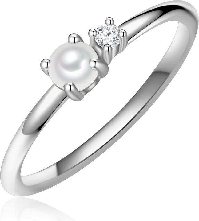 Actual product image Glanzstücke München Ladies Sterling Silver Cubic Zirconia Freshwater Cultured Pearl silver - 31516 (54, 925 Silver)