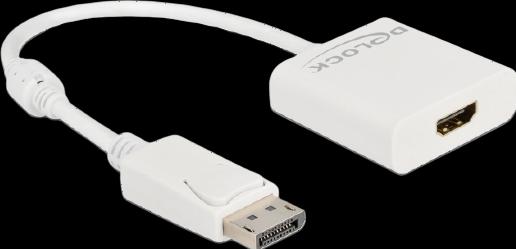 Actual product image Delock Adapter DisplayPort 1.2 male to HDMI female 4K Active white (HDMI, 20 cm)