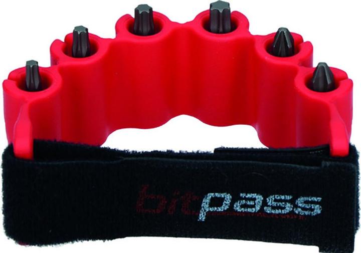 Produktbild Werkstarck Bithalter magnetisch BITPASS rot inkl. 6 Bits (Innensechsrund TX M20, Innensechsrund TX M30, Innensechsrund TX M15, Innensechsrund TX M25, Kreuz Phillips PH M2, Kreuz Pozidriv PZ M2)