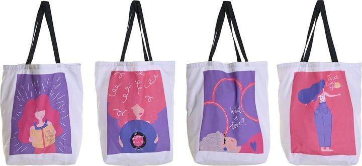 Produktbild DKD Home Decor Tasche aus Segeltuch Weiss polialgodon Polyester 43 x 15 x 40 cm (4 Stück)