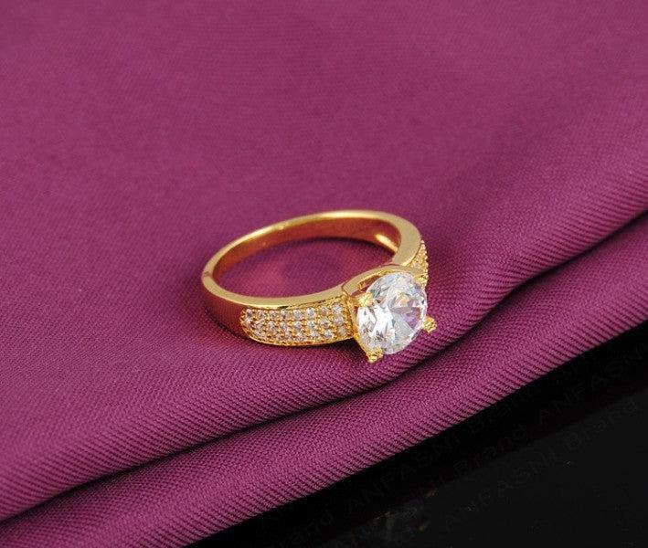 Immagine prodotto Hermex Anello RGP placcato oro con zircone - oro taglia 54 (54)