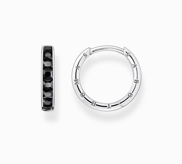 Actual product image Thomas Sabo Creoles black stones pavé silver (925 silver)