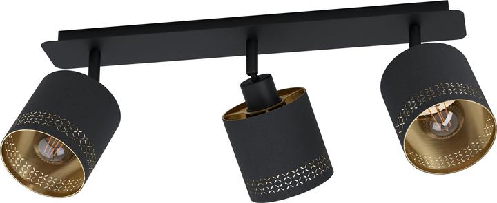 Produktbild EGLO Aufbauspot ESTEPERRA 3x E27, Schwarz/Gold (E27)