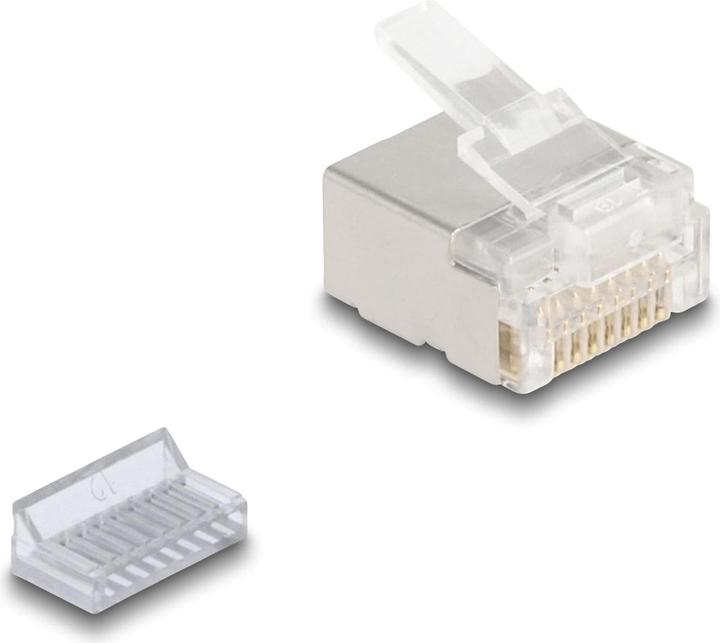 Delock Spina modulare RJ45 Cat.6A per cavi sottili e a nastro Set da 100 (Connettore del cavo di rete)