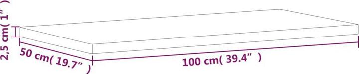 Produktbild VidaXL Tischplatte 100x50x2,5 cm Rechteckig Massivholz (100 x 50 x 2.5 cm)