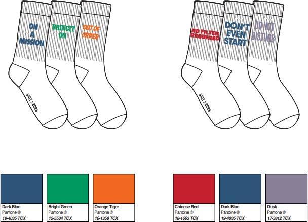 Produktbild Only & Sons Onsrody Text 3-Pack Tennis Sock (3er Pack, 43 - 46)