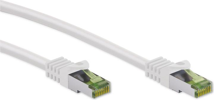Goobay Cavo patch RJ45 con cavo CAT 8.1 S/FTP grezzo, bianco (S/FTP, CAT8.1, 7.50 m)