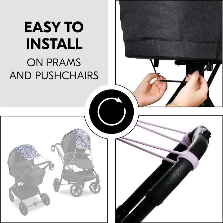 Actual product image Hauck Pushchair Sunshade Floral Grey