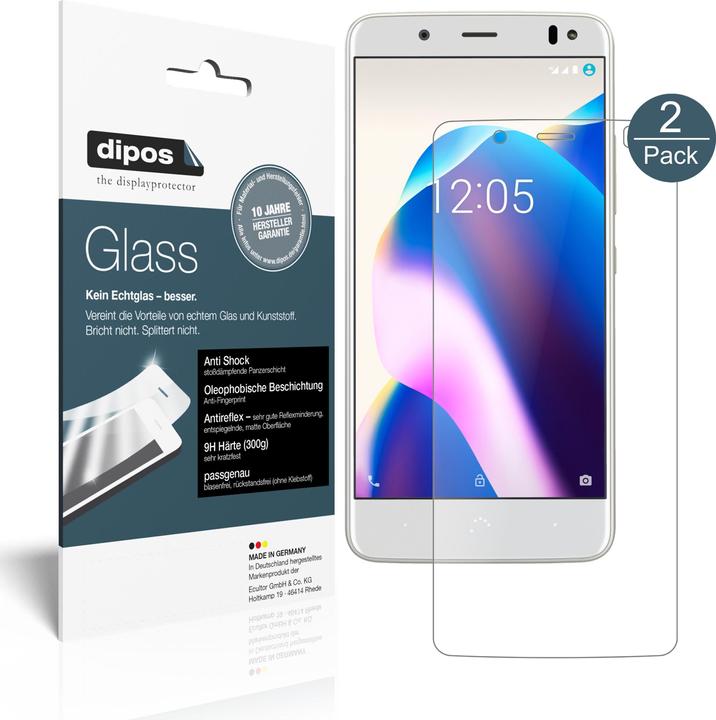 Actual product image Dipos Screen Protector Anti-Shock (2 Piece, BQ Aquaris U2 Lite)