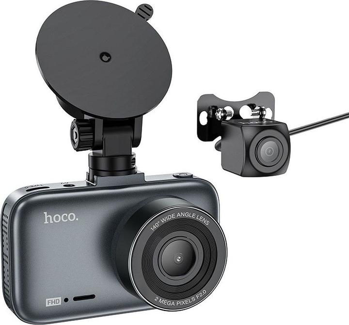 Produktbild Hoco Headphone with microphone car camera with screen 3" 1080P/30fps DV5 iron gray (Eingebautes Display, Eingebautes Mikrofon, Full HD)