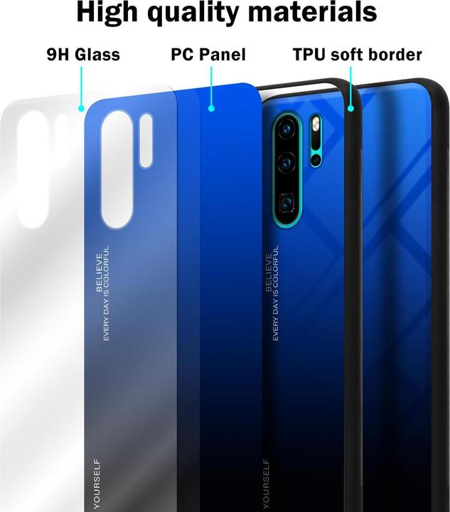 Produktbild Cadorabo TPU 2 Farben Glas Cover (Huawei P30 Pro)