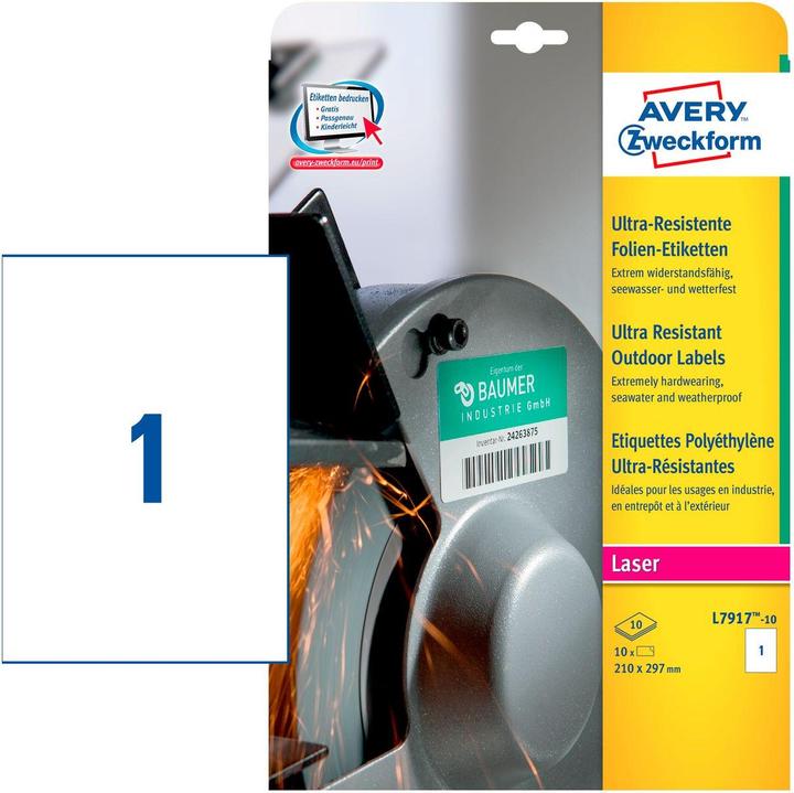 Actual product image Avery Ultra-Resistant Foil Labels