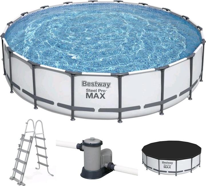 Actual product image Bestway Steel Pro MAX Frame Pool complete set with filter pump Ø 549 x 122 cm (549 x 122 cm)