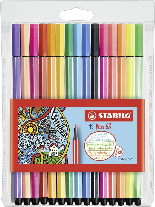Produktbild STABILO Pen 68 Premium-Filzstift (Mehrfarbig, 15 x)