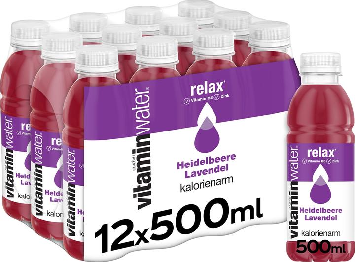 Produktbild Glacéau vitaminwater Relax (Heidelbeere, Lavendel, 12 x)