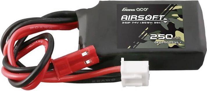 Immagine prodotto Gens Ace 250mAh 7.4V 35C 2S1P Batteria Lipo per pistola Airsoft con spina JST-SYP (7.40 V, 250 mAh)