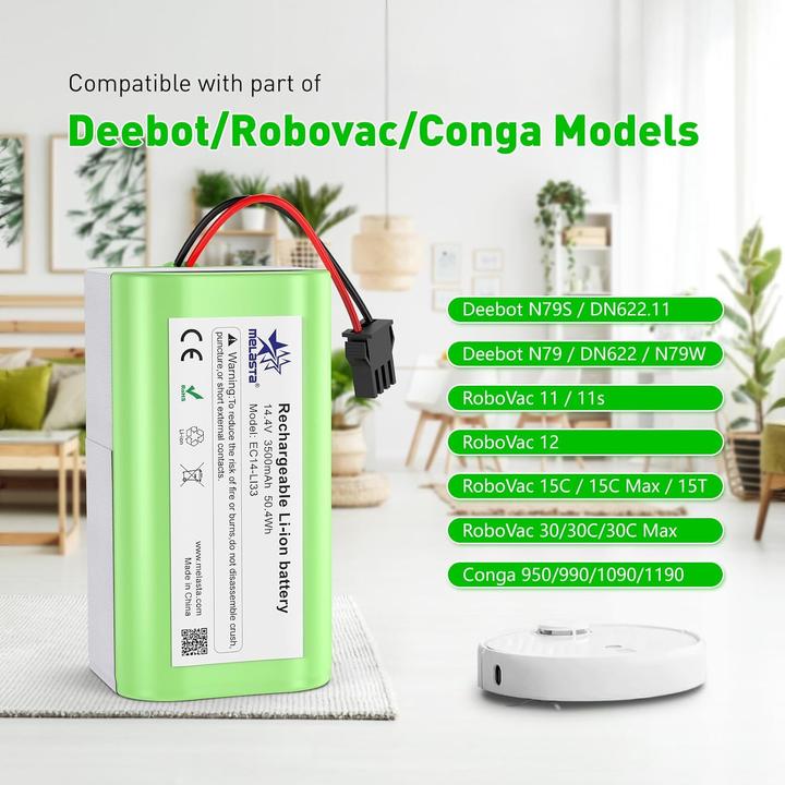 Produktbild Melasta 14,4 V 3500 mAh Li-Ionen Ersatz Akku für Tesvor X500