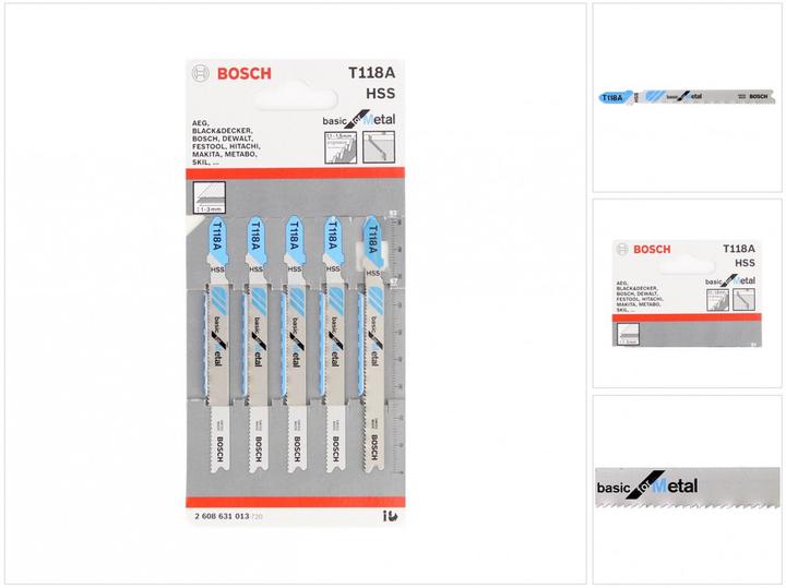 Produktbild Bosch Professional Zubehör Stichsägeblatt T 118 A Basic for Metal, 5er-Pack