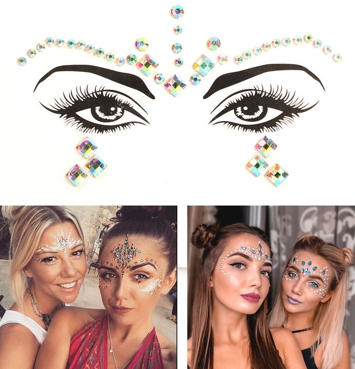 Immagine prodotto PhoneLook Adesivi per il festival e l'aria aperta Adesivi per il viso Glitter Diamonds Tattoo Style 7