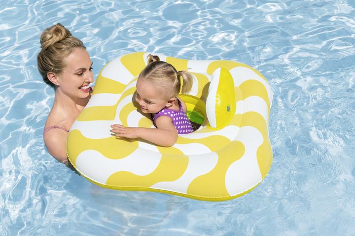 Actual product image Bestway Swim Safe ABC Comfort Plush Wavy Square 2-Ring Inflatable Baby Boat Float