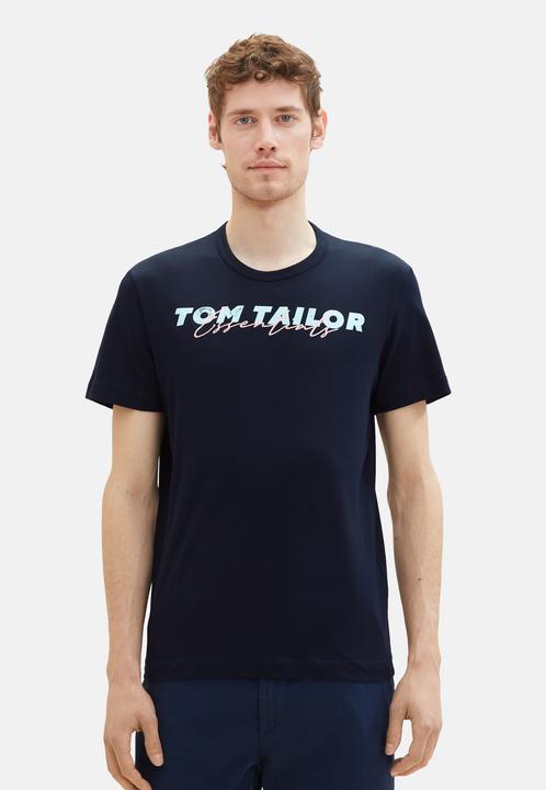 Produktbild Tom Tailor T-Shirt Kurzarmshirt mit Front-Logo-Print (XL)
