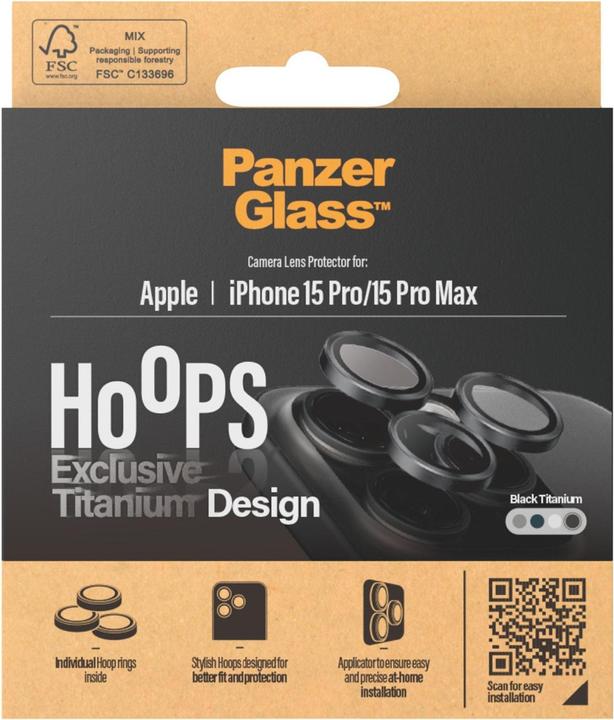 Actual product image PanzerGlass Hoops Camera Lens Protector (1 Piece, Apple iPhone 15 Pro, Apple iPhone 15 Pro Max)