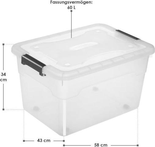 Actual product image Juskys Storage box set with lid (58 x 43 x 34 cm, 60 l)