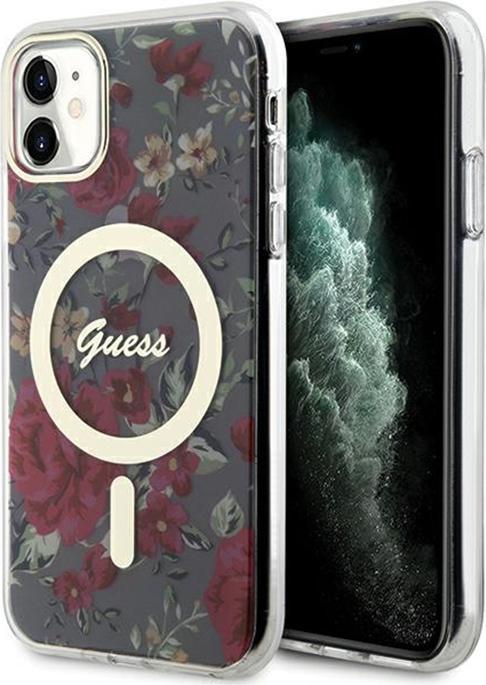 Image du produit Guess GUHMN61HCFWSA iPhone 11 / Xr 6.1" zielony/khaki hardcase Flower MagSafe (Apple iPhone 11, Apple iPhone XR)