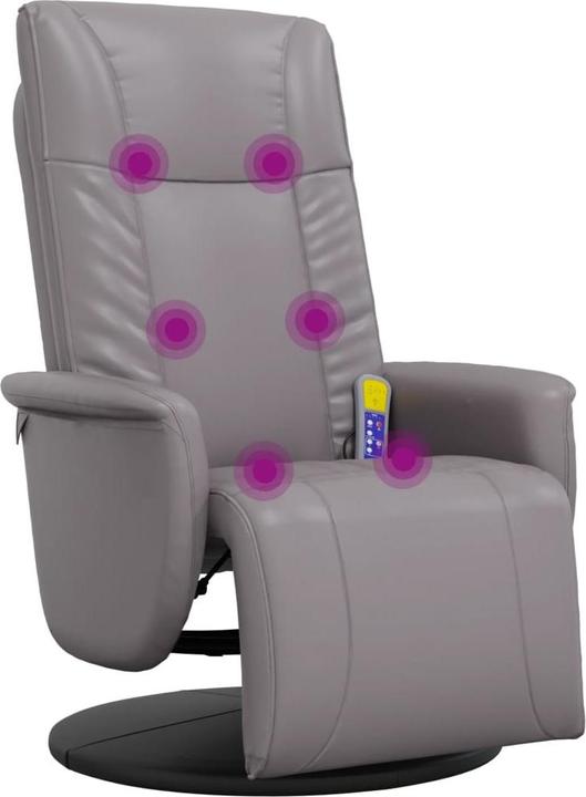 Produktbild VidaXL Massagesessel mit Fussteil Grau Kunstleder,Farbe