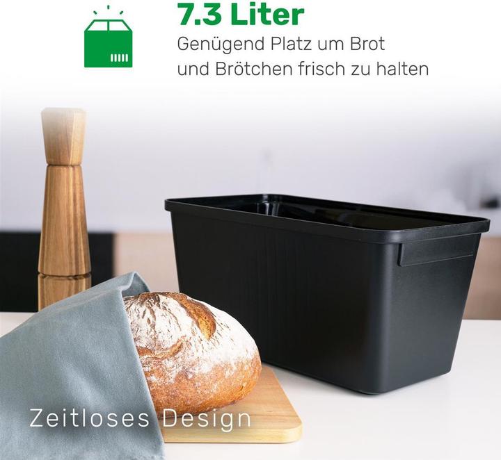Actual product image Novaliv Brotkasten Plastik mit Deckel 32x20x16,5cm Dose für Brot Brotkasten Kunststoff