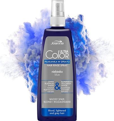 Actual product image Joanna Ultra Colour System Hair Rinse Spray For Greyonde & Lightened Hair Spray Rinse Into (Blue For Grey Blonde & Lightened Hair Spray Rinse Into)