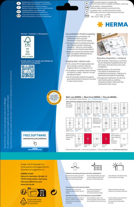 Actual product image HERMA Shipping labels with proof of posting