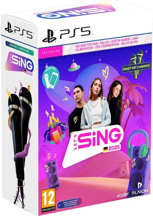 Actual product image Plaion Let's Sing 2025 German Version (+ 2 Mics) (PS5, DE)