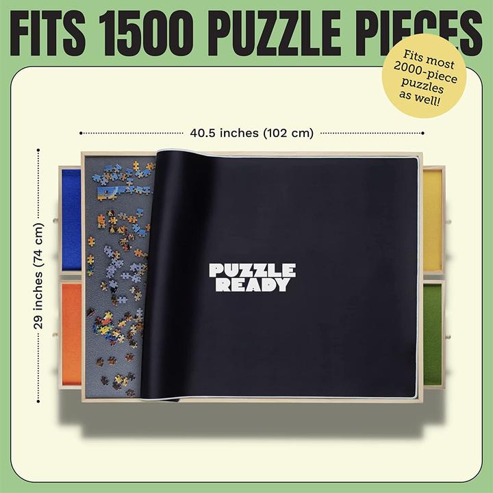 Actual product image Puzzle Ready Puzzle board with colourful drawers (1500 pieces)