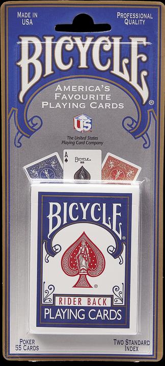 Actual product image Megagic Bicycle cards red or blue (German)