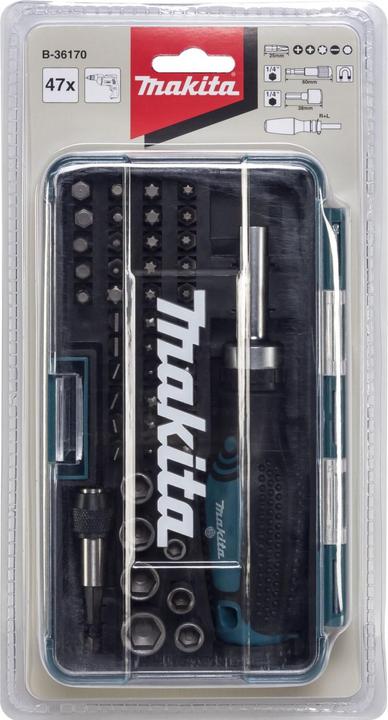 Actual product image Makita Ratchets and Bit set (Hexagon socket TX M10, Hexagon socket TX M15, Hexagon socket TX M20, Hexagon socket TX M30, Cross Phillips PH M1, Cross Phillips PH M2, Cross Pozidriv PZ M1, Cross Pozidriv PZ M2, Cross Phillips PH M3, Hexagon socket TX M40)