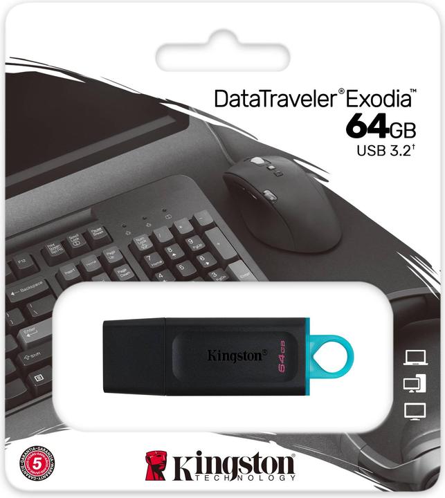 Image du produit Kingston DataTraveler Exodia (64 Go, USB 3.2, USB-A)