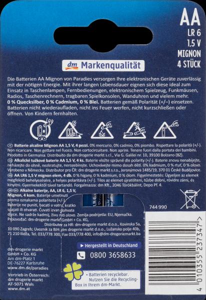 Actual product image Paradies Power Alkaline (4 pcs., AA)