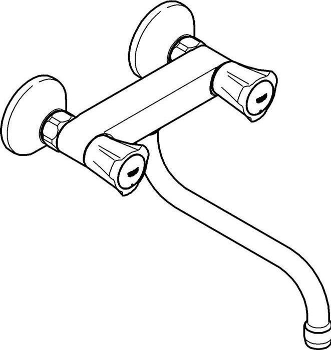 Produktbild Grohe Küchenarmatur mit Zweigriff GROHE Costa chrom glänzend 31187001