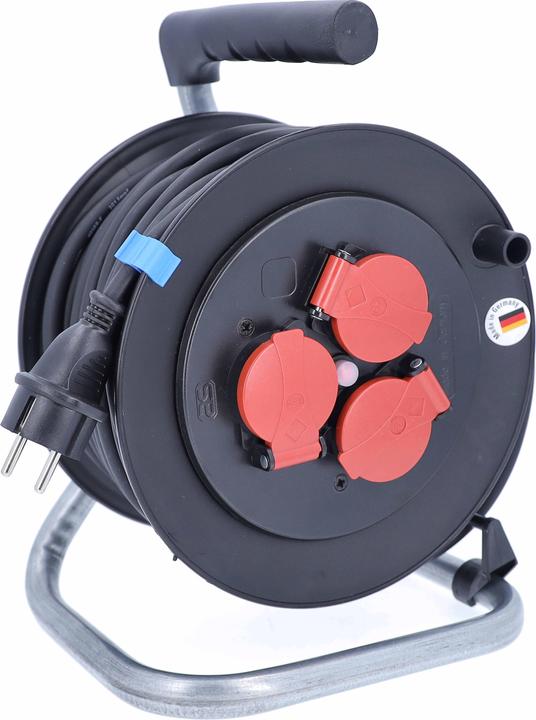 Immagine prodotto As - Schwabe Tamburo per cavi per elettrodomestici 50 m di cavo in gomma, diametro 285 mm (50 m, 1.50 mm².)