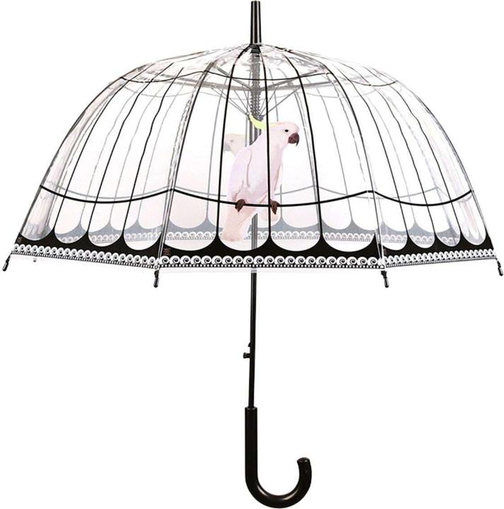Esschert Design Schirm Vogelkäfig Rosa/Schwarz/Transparent