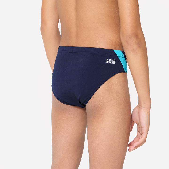 Produktbild Nabaiji Badehose Slip Jungen - 900 Yoke blau/orange (6, 7, 8)