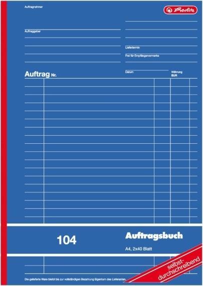 Actual product image Herlitz Form book "Order 264.20cm (104"), DIN A4, 2 x 40 sheets (40 x)