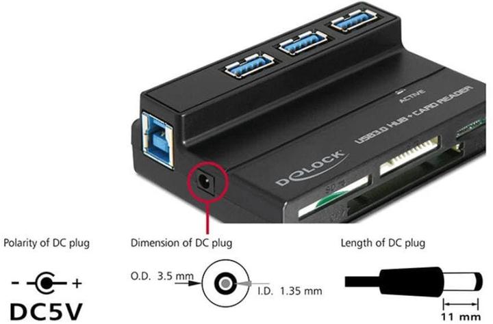 Produktbild Delock 91721 USB 3.0 CardReader/ USB Port (USB 3.0)
