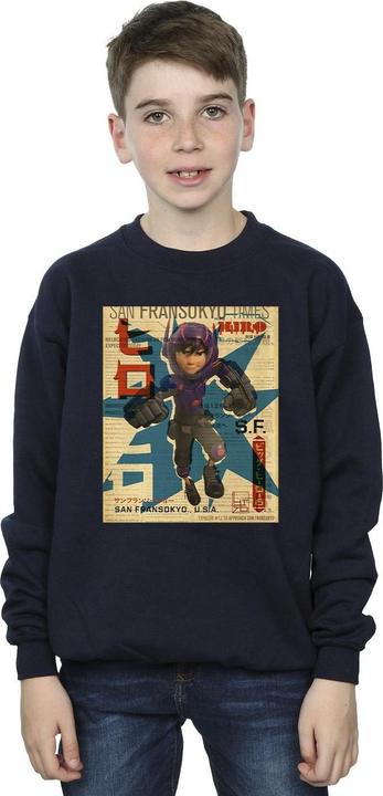 Actual product image Disney Boys Big Hero 6 Baymax Hiro Newspaper Sweatshirt (152, 158)
