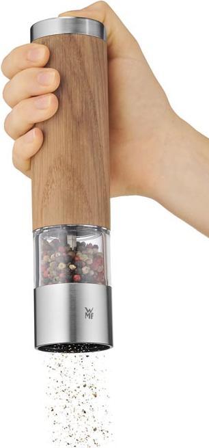 Produktbild WMF Elektrische Mühle 21,5cm Salz und Pfeffermühle Keramikmahlwerk Eichenholz (Diverse Gewürze, Pfeffer, Salz)