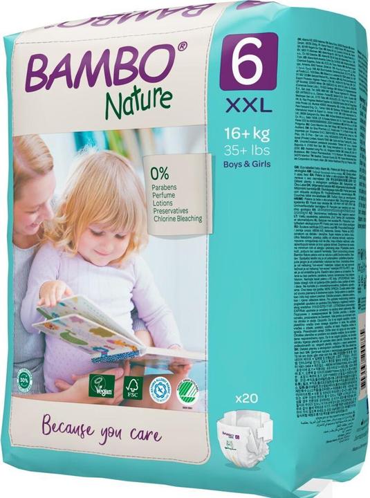 Immagine prodotto Bambo Pannolini bio (Dimensione 6, Pacco trasportabile, 20 Pezzo/i)