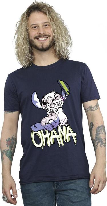 Immagine prodotto Disney Lilo And Stitch Ohana Graffiti Maglietta Uomo (4XL)