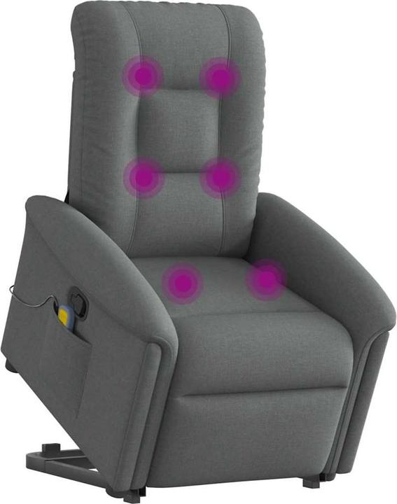 Image du produit VidaXL Fauteuil de massage releveur Gris foncé Tissu