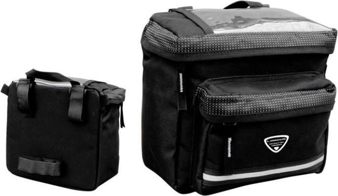 Longus Handlebar Bag Bar M, Black Velcro Fastened. F. Handlebars (Handlebar bag)